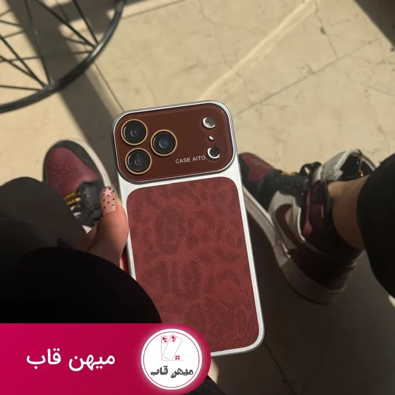 قاب گوشی پلنگی لنز
