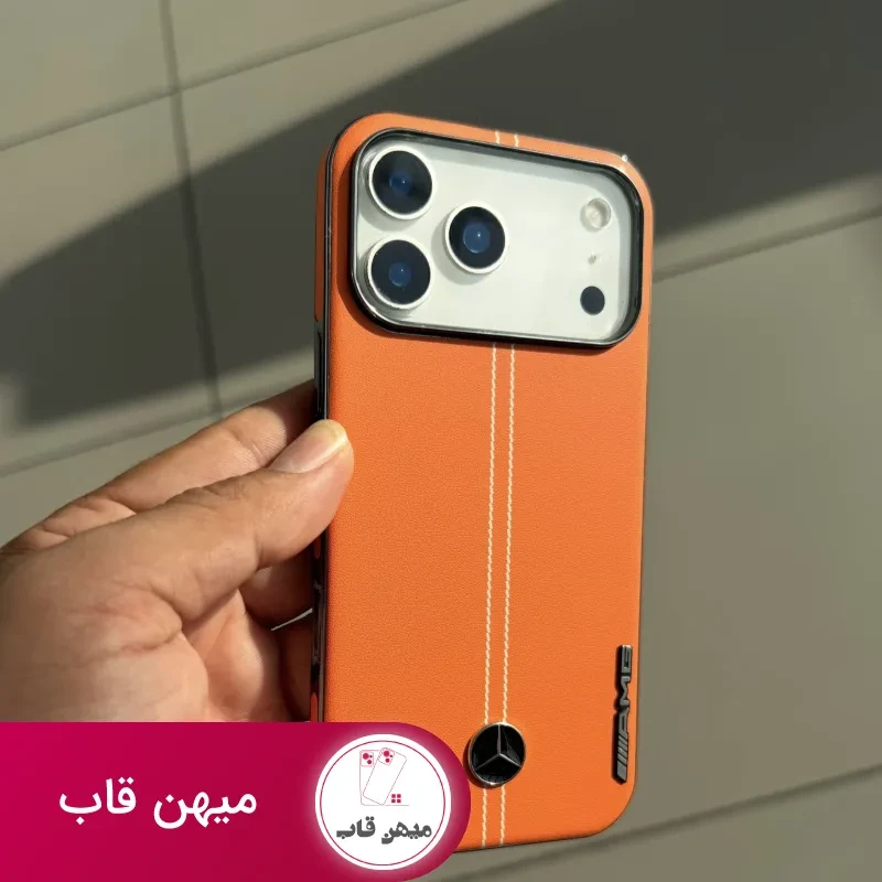 قاب گوشی leather amg benz (نارنجی)