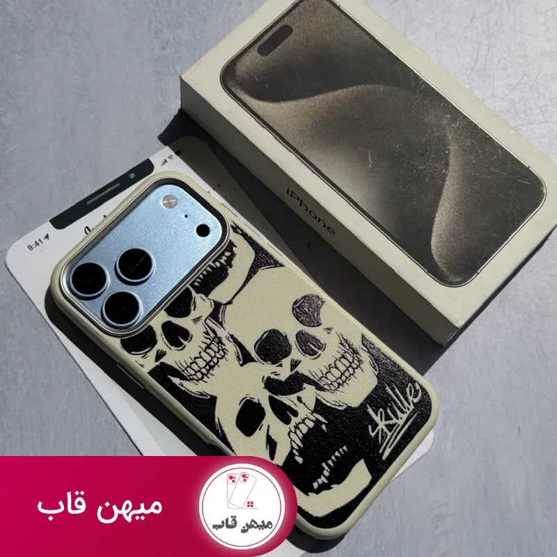 قاب گوشی اسکلت چرمی