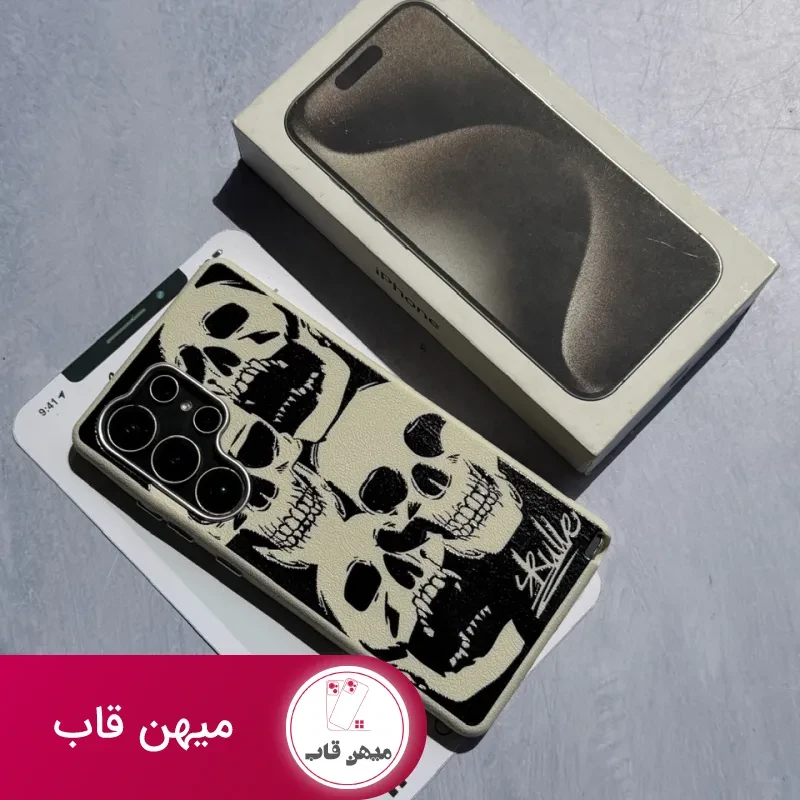 قاب گوشی اسکلت چرمی