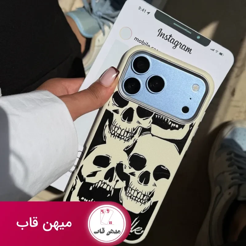 قاب گوشی اسکلت چرمی