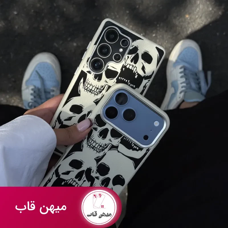 قاب گوشی اسکلت چرمی
