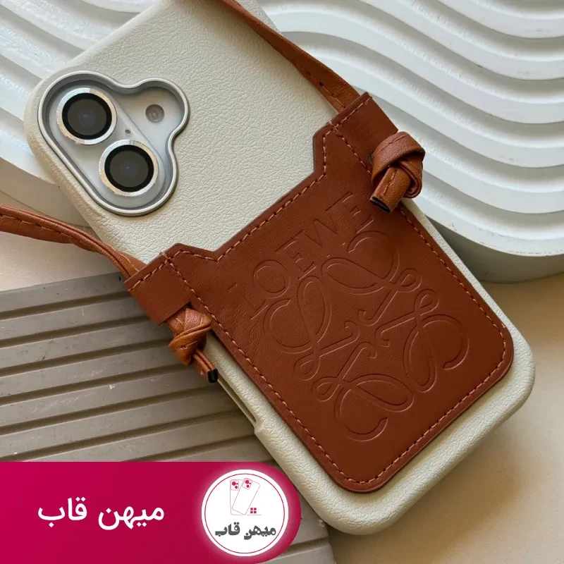 قاب گوشی Loewe چرمی جاکارتی دار بند بلند