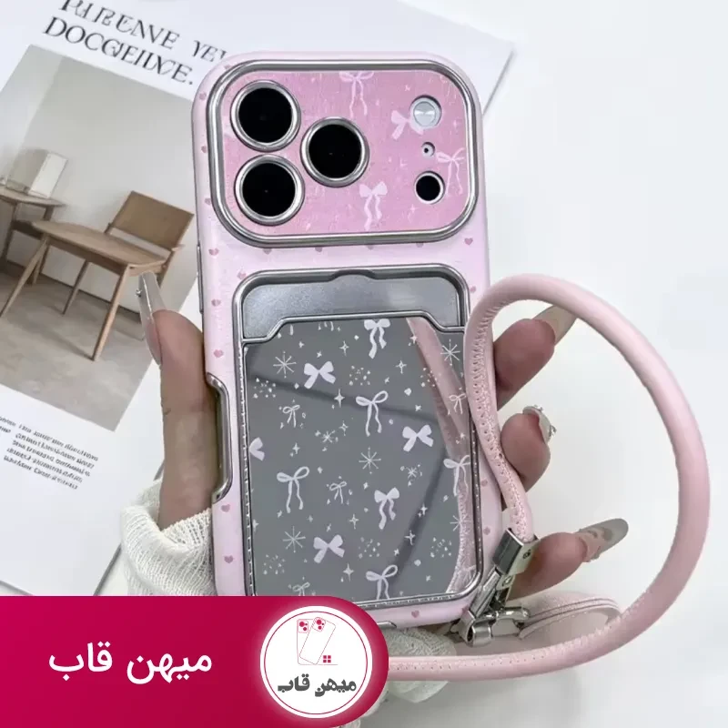 قاب گوشی pink ribbon mirror جاکارتی