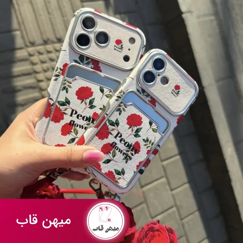 قاب گوشی Red rose flowers بند دار