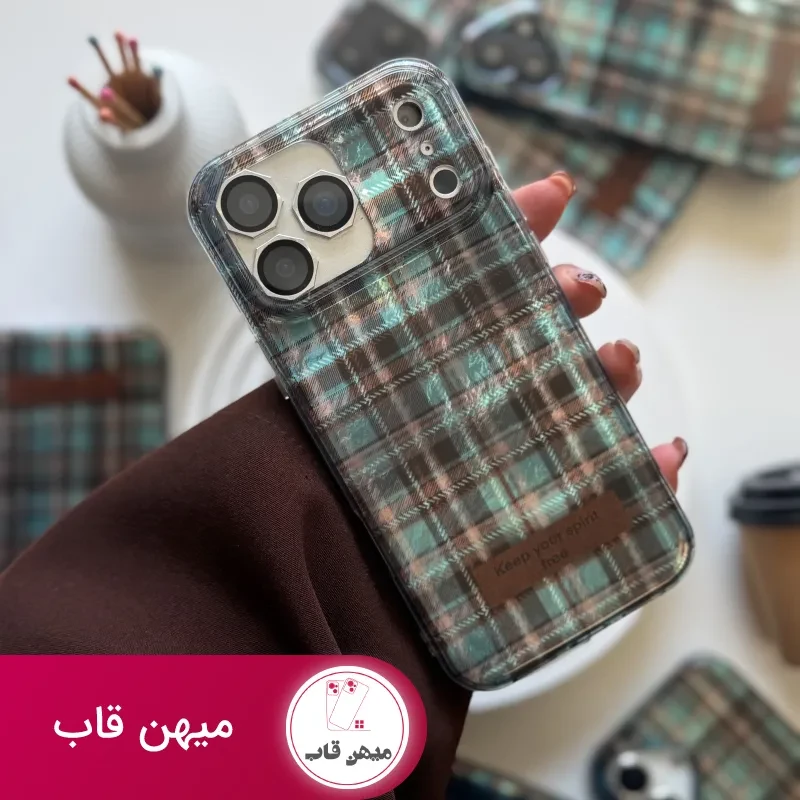 قاب گوشی تارتان آبی