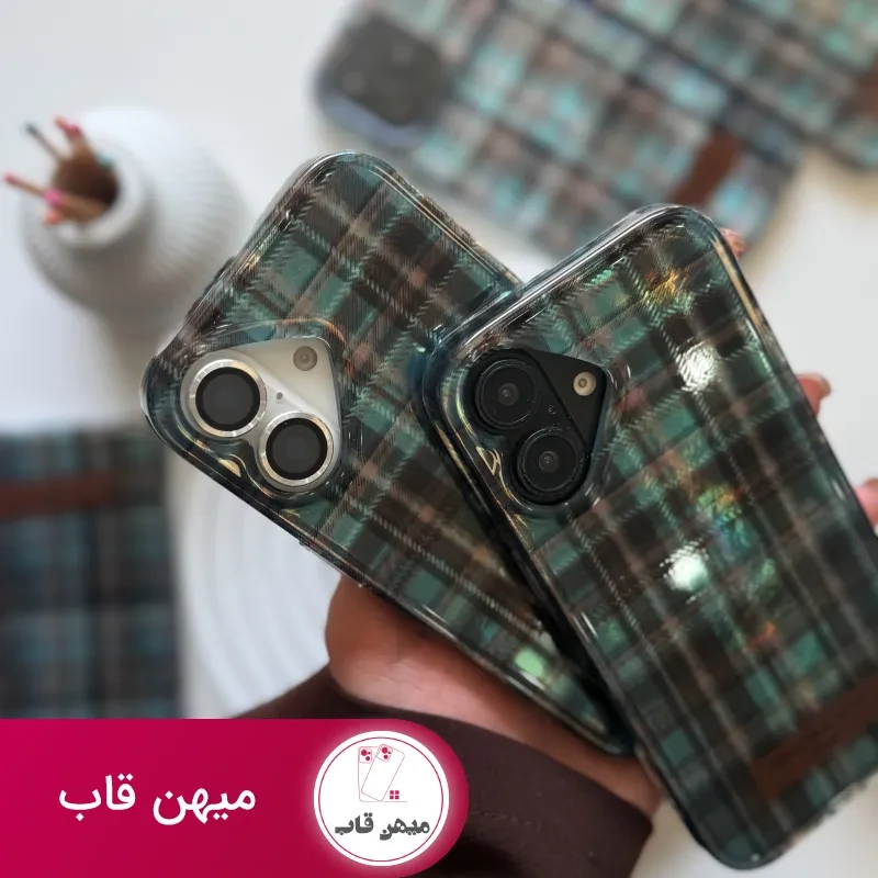 قاب گوشی تارتان آبی