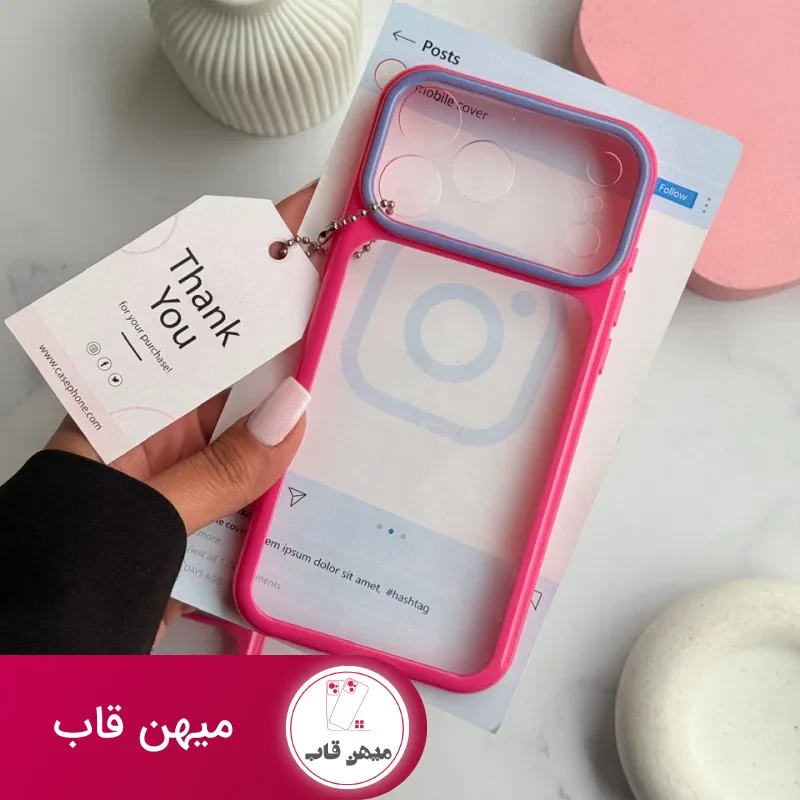 قاب گوشی Pink Frame شفاف
