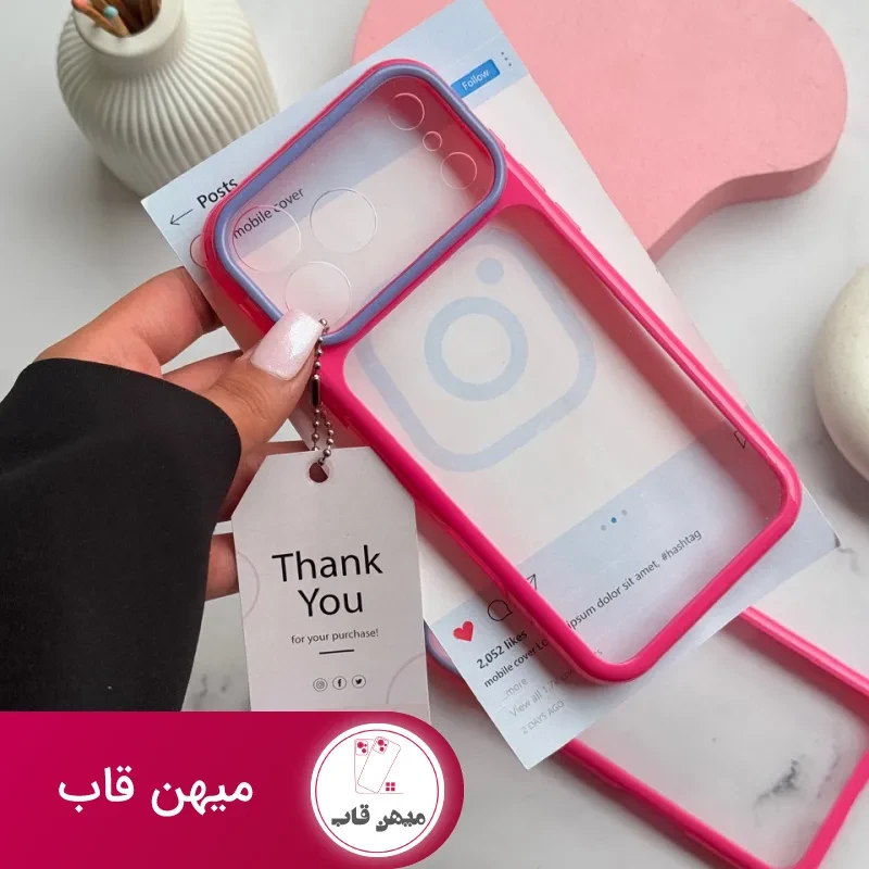 قاب گوشی Pink Frame شفاف