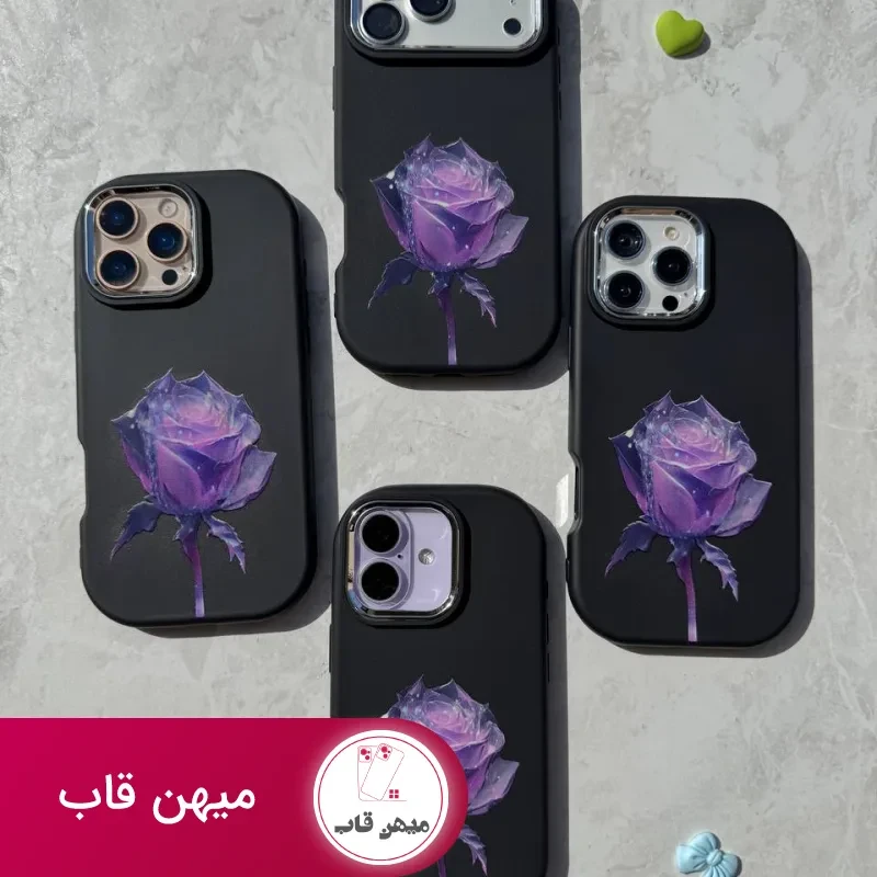 قاب گوشی سالید رز بنفش  purple rose