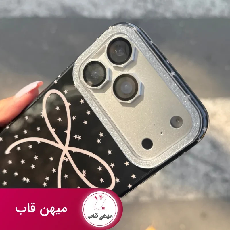 قاب گوشی شب صورتی آیفونی دور لنز اکلیل