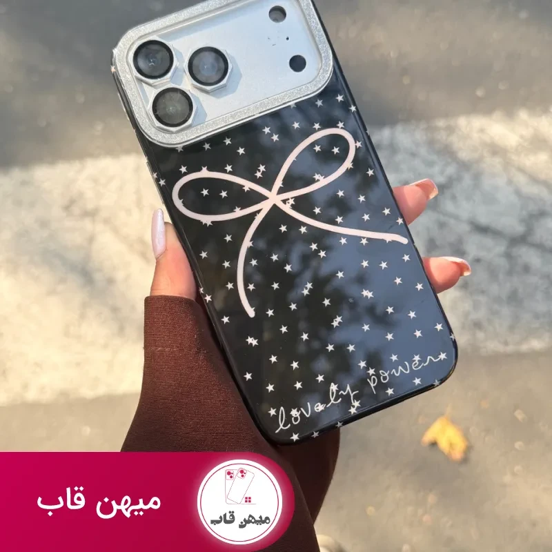 قاب گوشی شب صورتی آیفونی دور لنز اکلیل