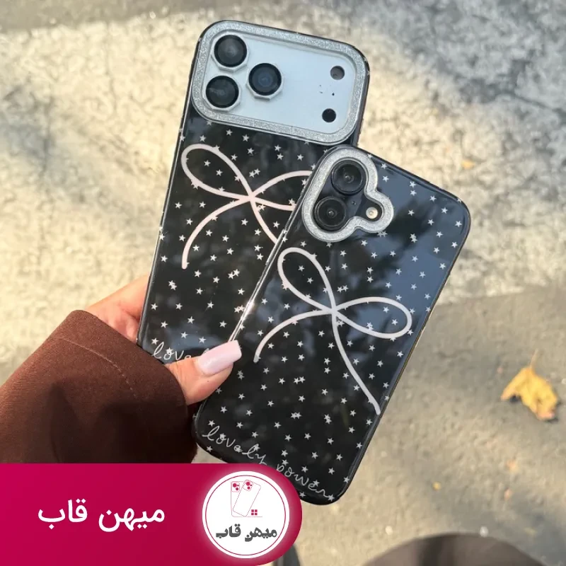 قاب گوشی شب صورتی آیفونی دور لنز اکلیل