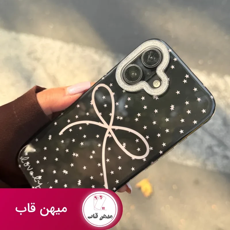 قاب گوشی شب صورتی آیفونی دور لنز اکلیل