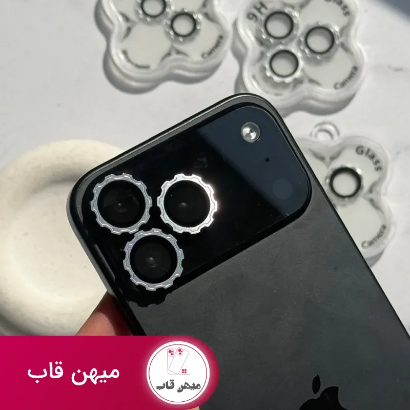 محافظ لنز طرح چرخ دنده با شابلون نصب